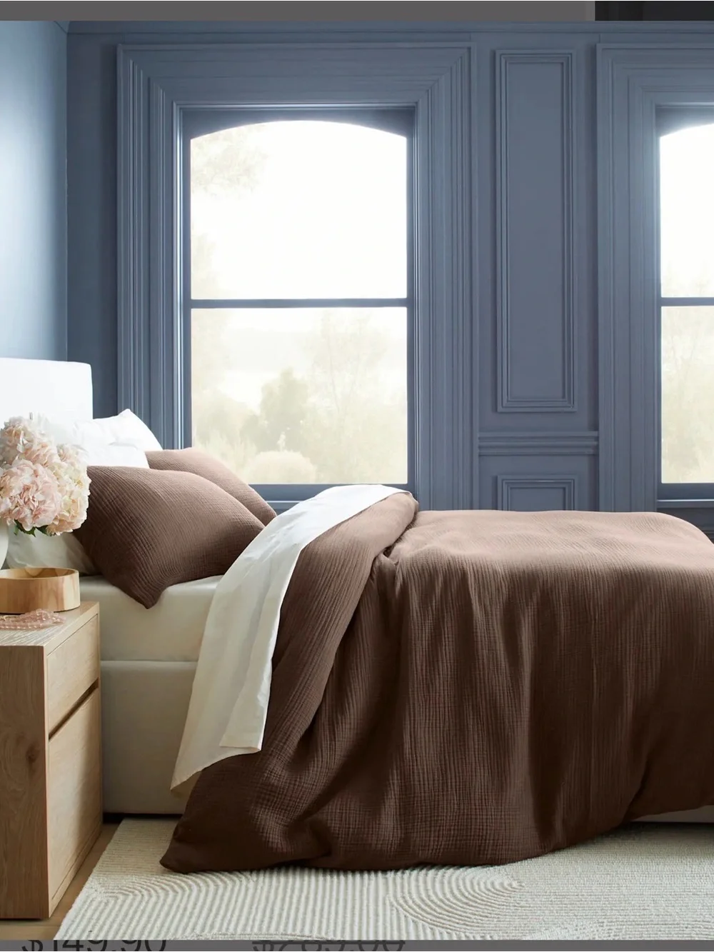 NWT Quince Airy Gauze King Duvet Cover Set in Chocolate (includes dust bag)